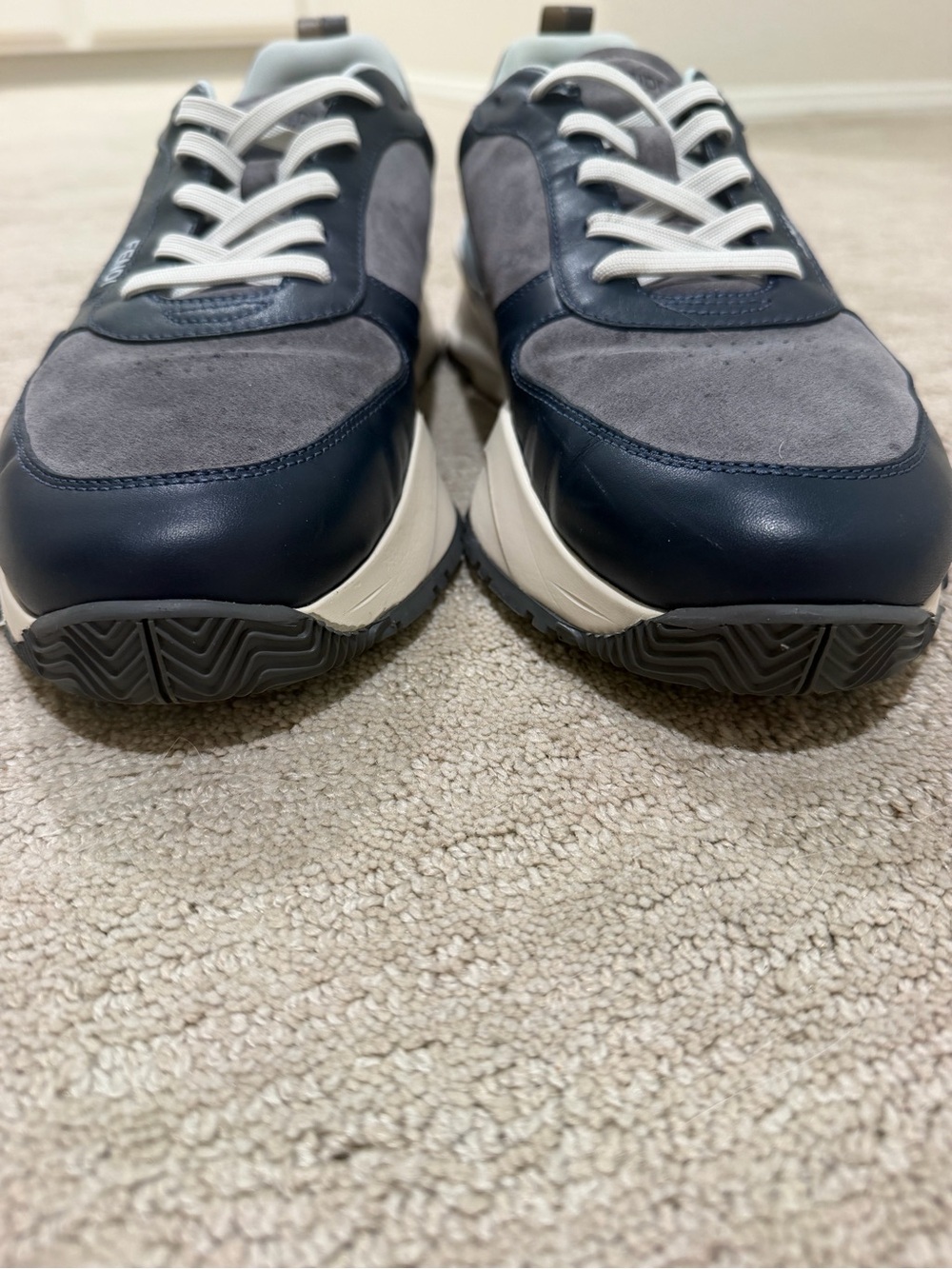 Fendi Flow Tonal Colorblocked Low-Top Sneakers in Blue/Grey Size 11 - Picture 8 of 12